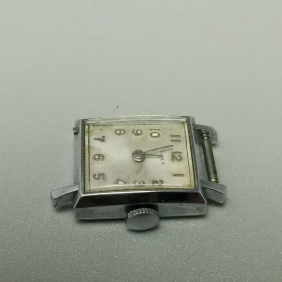 Vintage Timex Mechanical Chrome Plated Watch Face, AS IS Not Working Broken - Picture 2 of 9